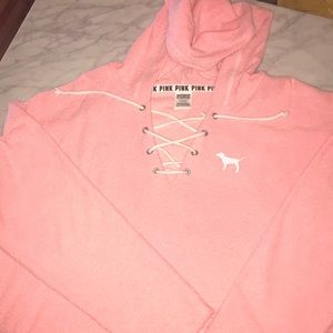 PINK terry hooded sweatshirt SOFT